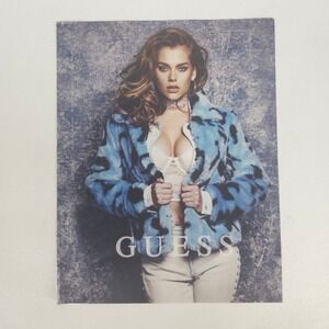 GUESS Amanda Cerny Faux Fur Leopard Print Ad Fashion Wall Art Promotional Decor